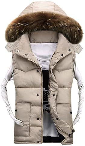 ADSSDQ Zimski prsluk za muškarce, predimenzionirana jakna od jakne MEN Klasični tenkovi zimska biciklista čvrsta boja Puffer jakna