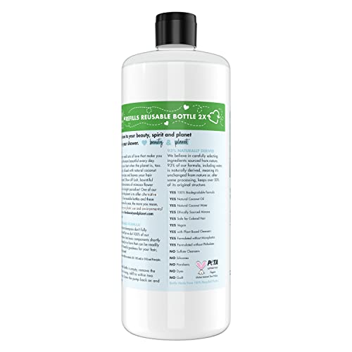 Šampon bez sulfata bez sulfata koji dodaje volumen finoj kosi s kokosovom vodom i cvjetovima mimoze, za upotrebu u aluminijskoj boci