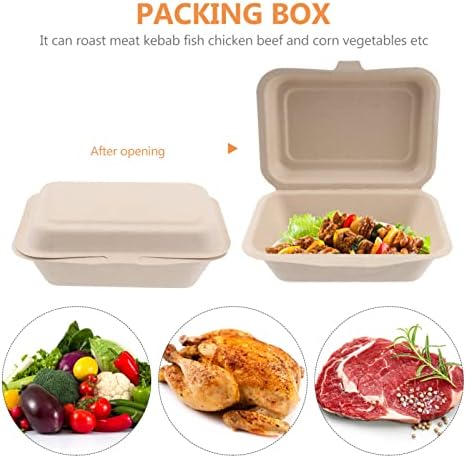 Kontejneri za hranu hemoton 50 pcs izvadite kutije za kontejnere za hranu za jednokratnu upotrebu obroka papir papir za izlazak s hranom.