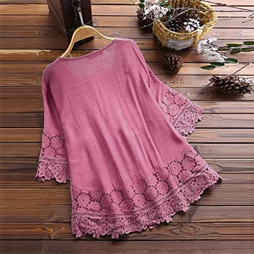 LitryCamev ženske vrhove haljine ležerne ljetne bluze za žene slatke izlazeći iz košulje s dugim rukavima modna modna majica majice