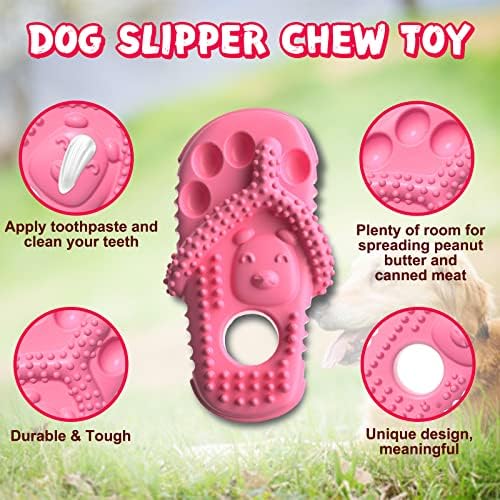 LMSM Dog Chew igračka, izdržljiva gumena papuča za štene za treniranje kućnih ljubimaca i čišćenje zuba, interaktivne igračke za štene