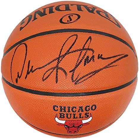 Dennis Rodman potpisao je Spalding Chicago Bulls Logo serije Replika NBA košarka - Košarka s autogramom