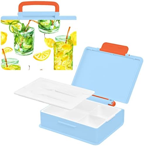 Limunov sok Kids Bento Box, kontejneri za ručak za odrasle/djecu/mališani, sa žlicom i vilicom za obrok u pokretu, materijali sigurni