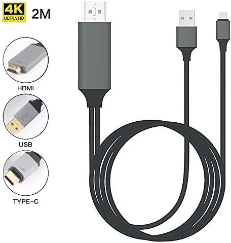 Pro USB-C HDMI kompatibilan s Microsoftovom površinskom knjigom 2/Knjiga 3/Pro X/GO 2/Pro 7 AT 4K s priključkom za napajanje, 6ft kabel