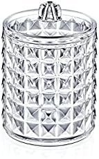 ; 2 pakiranja držača pamučnih kuglica i brisa dijamantnog dizajna Akrilna staklenka za prstenje čačkalice soli za kupanje kozmetika