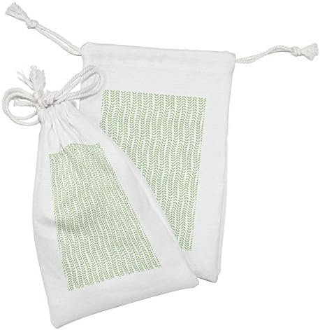 Lunotabilna botanička torbica za tkaninu od 2, pastelno uvijanje grana lista uzorak svježi cvjetni ukrasi proljeće, mala vreća za vuču