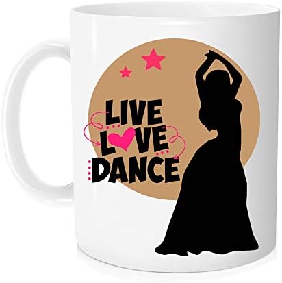 Smiješna šalica za kavu, live ljubavni plesna šalica, ljubavne plesne šalice - šalica za kavu za učitelje plesa, žene, djevojke tinejdžere,