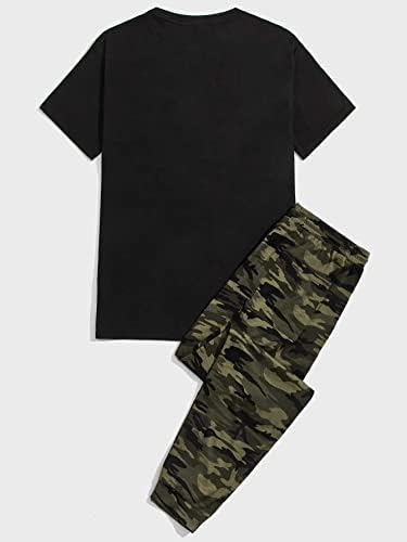 Gorglitter muški 2 komad odjeće kamo u boji blok majice s kratkim rukavima SweatString Sweas Strik Set