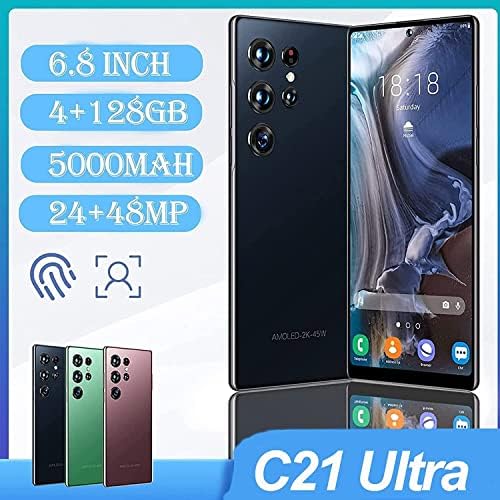Sanshreuni C21 Ultra mobitel, tvornički otključani Android pametni telefon, 4G+128 GB mobilni telefon, 6,8inch zaslon za valove, 8K