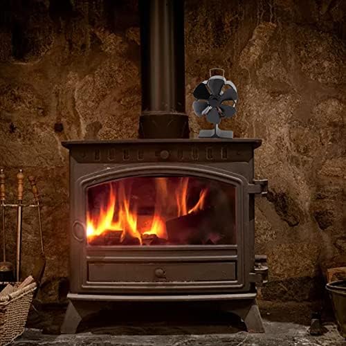 Ventilator za kamin od aluminijske legure toplotni ventilator za štednjak, 6 lopatica toplinski ventilator za peć na drva kamin ventilatori