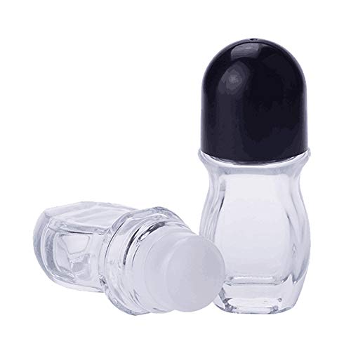 2pcs prazna čista staklena rolana boca s plastičnim valjkama deodorans esencijalna ulja valjna bočice prijenosne putničke kozmetičke
