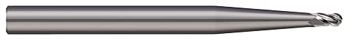 Micro 100 BMRM-007-2 Kuglični mlin za kraj, 0,7 mm rezač Dia, 2,1 mm LOC, 2 fl, 4 mm Shank Dia, 50 mm OAL, neosporan