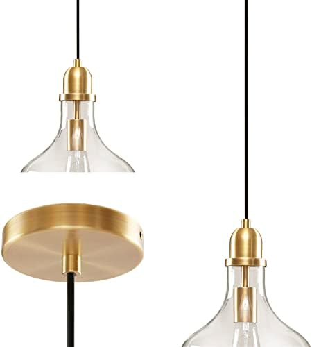 Moderna privjesna rasvjeta u obliku zvona-Zlatna Baza, luster sa staklenim svjetiljkama u obliku zvona, zlato/prozirno