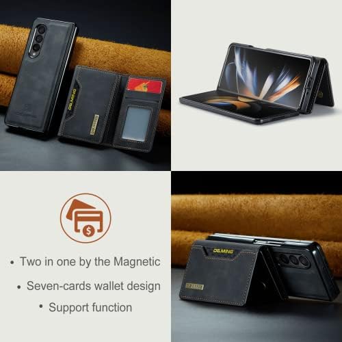 Magnetni Odvojivi novčanik Vintage kožna torbica za stalak za telefon od 3 do 4 5 do 5 leđa, držač posjetnica, odbojnik otporan na