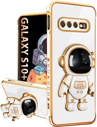 Buleens za Samsung Galaxy S10 plus slučaj s astronautskim stajalištima, Žene Girls Galaxy S10 plus slučajevi, Girly Slatki 6d Telefonski