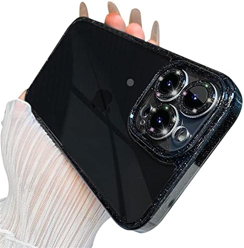 Minscose kompatibilno s iPhoneom 13 Pro Max Case 6.7 '', Svjetlosni Dijamantni zaštitnici za kamere za kameru poklopac s čistim kristalnim
