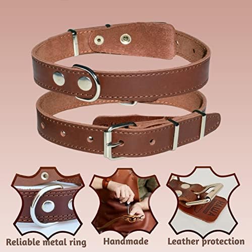 Hawa originalna kožna ovratnik za pse s metalnom kopčama izdržljivih ogrlica za kućne ljubimce za male srednje velike pse štene