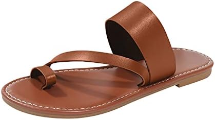 Sandale za žene Drvano ljeto, ženska sandala na kopčama sa sandalama od tanga ravna platforma casual sandale na plaži papuče