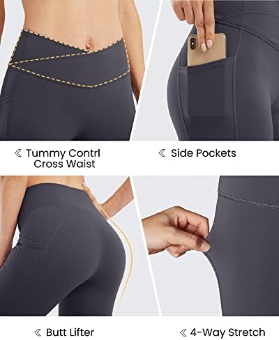 G4free bootcut capris za žene flare joge hlače s džepovima križ/ravni struk visoki struk