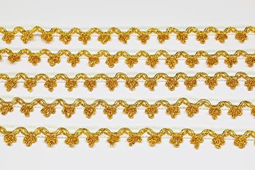 Alshaya Gimp pletenica ukrasa 15 metara 2,5 cm/0,98 inča ukras zlatno srebrno metalna metalna tkanina ukrasna tkanina za sve vrste