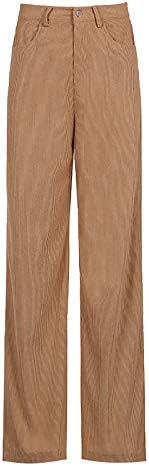 JORASA Znojne hlače za ženske corduroy hlače udobne hlače za žene ravne hlače gumb za patentne hlače hlače