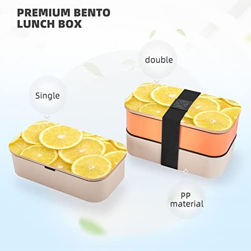 Žuti limunski ručak Bento kutija s nadograđenim podesivim remenom, spremnik hrane za višekratnu uporabu za višekratnu upotrebu, besplatno