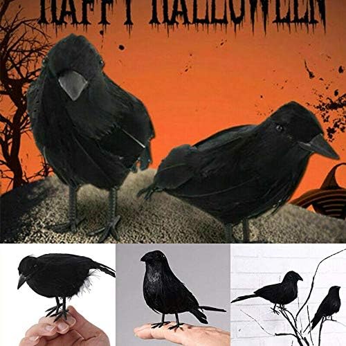 5x Halloween Crow Prop Crni realistični Ravens pernati sablasni dekor za zabavu