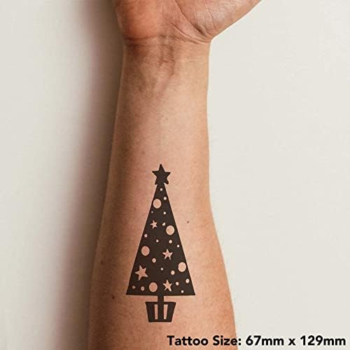 Azeeda 4 x 'Zvjezdano božićno drvce' Privremene tetovaže