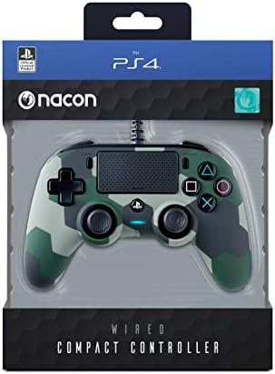 Nacon Compact Camogreen Controller s kabelom - Službeni Sony PlayStation licenciran - PlayStation 4