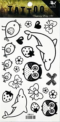 Nipitshop 1 list sova cvjetna cvjetna kita jagoda crtić privremene tetovaže naljepnica naljepnica umjetnost naljepnica za ruke tijelo