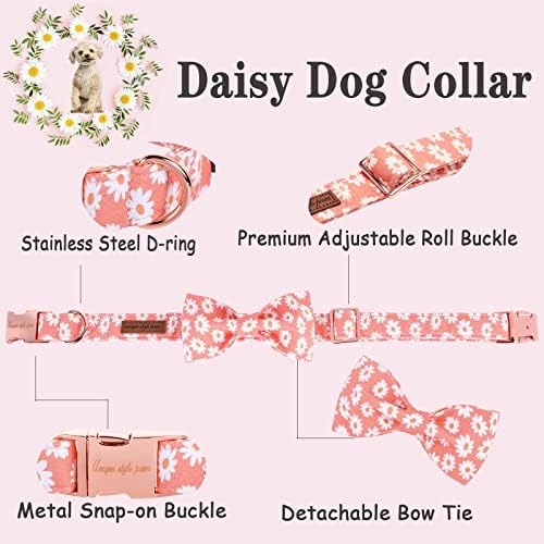 Jedinstveni stil šape za pseće ovratnik s kravatom ružičaste Daisy ljetni ovratnik za pse za male srednje velike pse s podesivom metalnom
