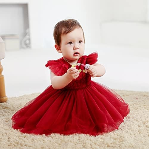 Limlope bebe djevojčice ruffle cvijet tule haljina malu djecu princeza šljokica za djeveruša pageant lopta za svadbenu zabavu