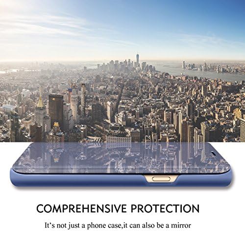 Kompatibilan je sa slučajem Samsung Galaxy S22 5G, otklopni kožna kapa, transparentno ogledalo S-View, šok-dokaz torbica sa postoljem,