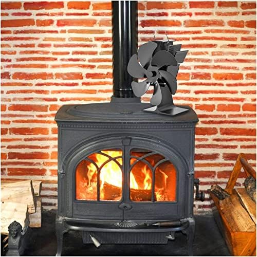 Crni kamin s 5 lopatica, ventilator toplinske peći, plamenik na drva, Eko ventilator, tihi kućni ventilator za kamin, učinkovita raspodjela