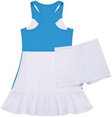 Mufeng Kid Girl Pleaden Tenis Golf haljina s ugrađenim kratkim hlačama Set Sport Workout Outfit 2pcs Athletic Gym Yoga Yoga Dance odjeća