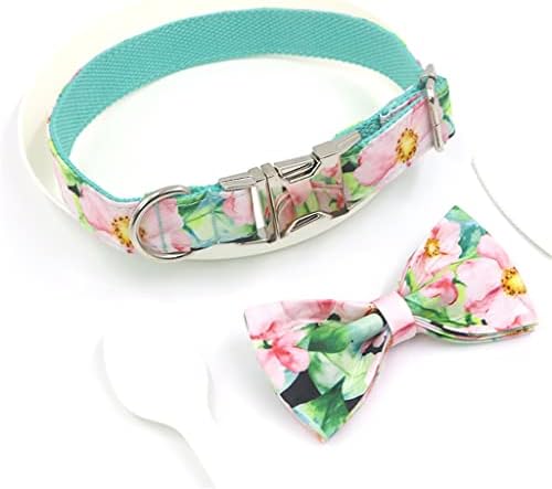 Uoeidosb ogrlica za kućne ljubimce Personalizirani ružičasti cvjetni tisak Slatka ogrlica za pse i povodac za male srednje velike pse