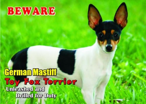 Pažnja - pazite / zabavni potpis Dog Toy Toy Fox Terrier Dog za vaš dom ili kuću SF2241 Veličina A5