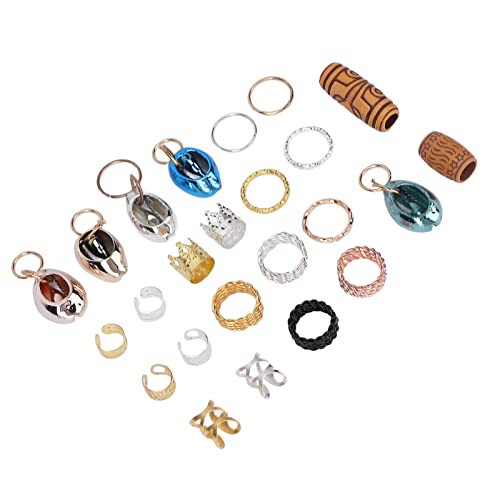 258pcs Dreadlocks zavojnice za zavojnice postavljeno vintage legura nakit prstenovi isječci brade Pletenice pribor za kosu pletenice
