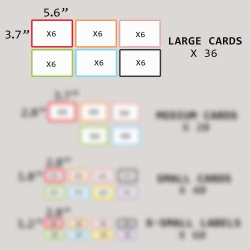Acriacrivia 5,6 x 3,7 U magnetskim velikim praznim karticama s granicama u boji, magnetima za bijelu ploču, 36-pak, višenamjenske bijele