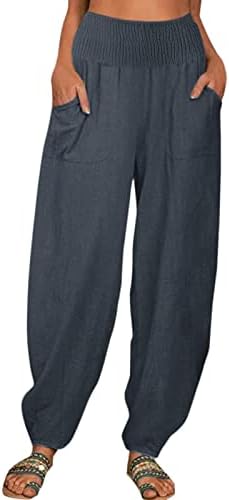 Jorasa ženske hlače, elastični struk harem hlače ženske trenirke visoke pantalone struka naplaćene hlače s džepovima hlača hlača