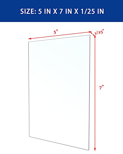 Neeho 10 PCS 5x7 Plexiglass listovi 0,04 Debeli prozirni akrilni list Petg, bistre pleksiglass ploče sa zaštitnim filmom za izradu