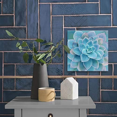 Plavi sukulenti dekor kupaonice zidna umjetnost uokvirena moderna popularnih zidnih biljaka ukrasi platneni otisci umjetnička djela